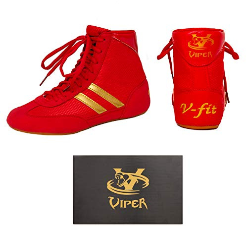 VIPER Boxing Boots Mens Boys Girls Boxing Footwear Boxing Shoes (RED) (RED, Numeric_7)
