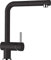 SCHOCK® Küchenarmatur Epos Onyx I schwarze Hochdruck Armatur mit ausziehbarer Schlauchbrause I 360° drehbar I Spültischarmatur für Küchenspüle I Design modern I wassersparend I Einhebelmischer Messing