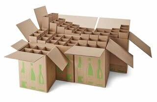 karton-billiger | Carton pour bouteilles, Certificat PTZ, DPD, Hermes, 2 Tailles | 6-12 bouteilles (10 pc, 6 bouteilles)