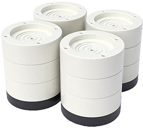 4 Piernas Sofá de plástico de fibra de resina Pies de TV Armarios redondo Patas de refuerzo elevadores de Mesa Cama Bloque mueble alto,Almohadilla de pie para lavadora multifuncional (8.5cm,apricot)