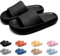 Geweo Badeschuhe Hausschuhe Herren Cozislides Original Damen Pillow Cloud Slippers Sommer Rutschfeste Dicker Sohle Weich Wolken Pantoletten Unisex Garten Dusche Strand Slides Sandalen Schwarz EU 38-39