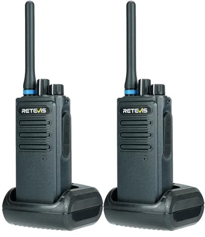 Retevis P1 DMR Funkgerät, Digital Walkie Talkie Große Reichweite, Relais, Superhet, Aufnahme, Profi Funkgeräte Kompatibel mit MOTOTRBO AES256, AES128, ARC4 für Herstellung (Schwarz, 2 Stück)