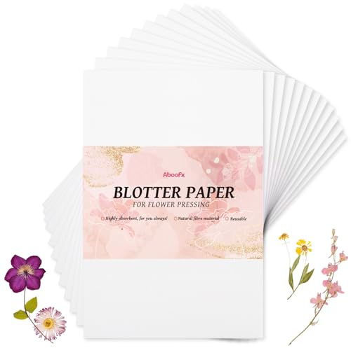 Aboofx 20 Blatt Löschpapier für Blumenpresse, 38,1 x 25,4 cm, extra groß, sehr saugfähig, Löschpapier für Blumenpresse, wiederverwendbares Herbariumpapier, Bastelpapier, Papierbögen
