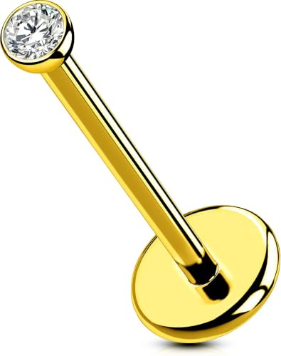 OUFER Body Piercing Lip Piercing per labbro da 20g in titanio 5/6/8/10/12mm senza filettatura piercing per labbro trago conchiglia lobo Labret Lip Piercing Stud Bar Jewellery