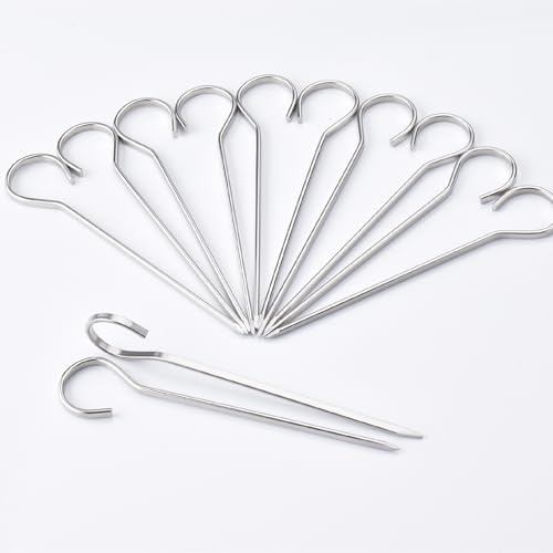 HONSHEN 4.75 Flat Stainless Skewers,Mini Short Barbecue Needle Barbecue Skewers,Baking Rods,Corn on The Grill, 12 pcs (4.75 INCH Flat BBQ 12)