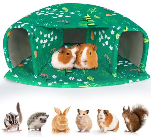 BeBeJoJo Maison pour Cochon d’Inde et Lapin, Lit Douillet Lavable pour Petits Animaux, Tunnel Chaud pour Hamster et Chinchilla