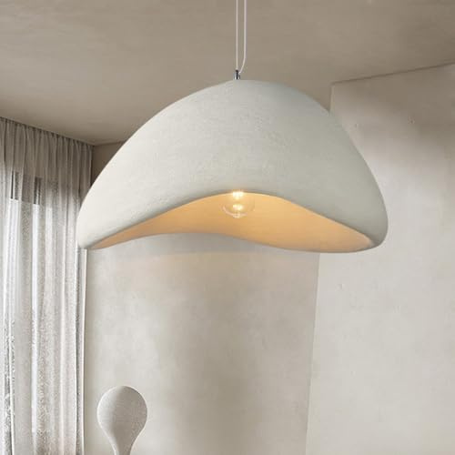 Wabi-sabi-stil ljuskrona modern matbordsljuskrona e27 höjdjusterbar högdensitetspolyetenpropen ljuskrona sovrum vardagsrum matsal kökslampa vit(A,60cm)