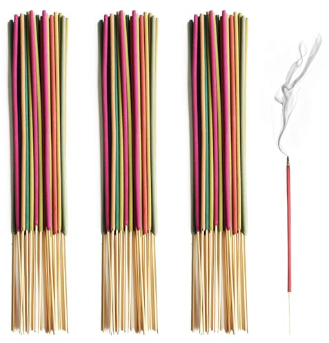 150 Varillas, Juego de Incienso, Salvia Blanca, Lavanda, Jazmín, Flor de Cerezo, Sándalo, para Meditación, Relajación y Aromaterapia