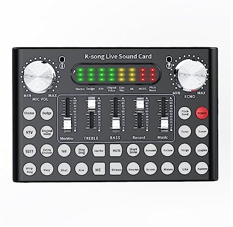 Sound Card Kit, F9 Mobile Phone Microphone Live Sound Card 18 Sound Headset USB External Audio Interface Sound Card With For PC Phone