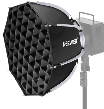 NEEWER Grunder, åttakantig softbox med Bowens-fäste, 40 cm snabbkoppling, mjuk låda, belysningsset med rutnät, kompatibel med Aputure 150c Godox SL60w, för FS300C FS150B HB80C CB200C Q6, NS62P
