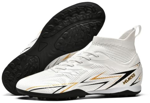 Scarpe da Calcio Unisex TF Interno/Prato Artificiale - Media Alte con Lacci, Maglia Leggera e Traspirante, Tacchetti Antiscivolo