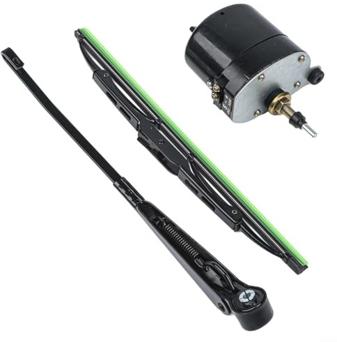 12 V vindrutetorkare motor och armstycke med 300 mm bladmontering, justerbar 45–120 graders skrapvinkel, kompatibel med båtar, husbilar, traktorer, husvagnar, fyrhjulingar, fyrhjulingar och UTV