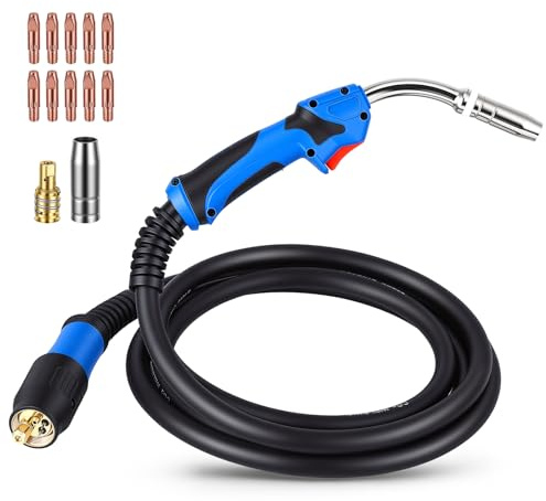 Kit Cannola Per Saldatura Mig/Mag Mb25Kd Per Saldatura Co₂/Argon In Officina & Industria,4M Torcia Di Saldatura,Con Connettore Euro,Diffusore Di Rame E Ugelli Di Contatto