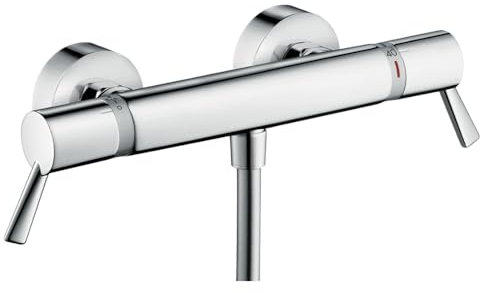 hansgrohe Ecostat Comfort Care Aufputz Duschthermostat, für 1 Funktion, extra lange Griffe, Chrom