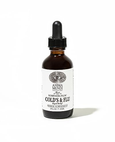 Anima Mundi Apothecary Cold's & Flu Tonic - Immune Support Drops with Echinacea, Garlic, Turmeric Root & Fresh Ginger - Immune System Support Liquid Supplement (2oz / 60ml)