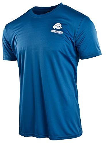 GUGGEN MOUNTAIN Funktionströja för män, funktionell underkläder, funktionell t-shirt, sport, utomhusaktiviteter, snabbtorkande, kortärmad, andas, blå, M