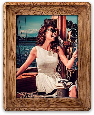 matches21 Cadre Photo en Bois Cadres Sous Verre Photo pour Photos et Photos Arrondis Marron 15 x 20 cm