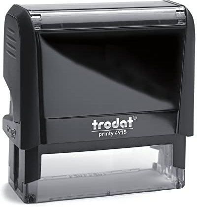Trodat Printy 4915 - Custom - Gehäusefarbe Schwarz (Abdruckfarbe Schwarz) - 70x25mm - 7 Zeilen - personalisierbarer Namensstempel, Adressstempel oder Firmenstempel