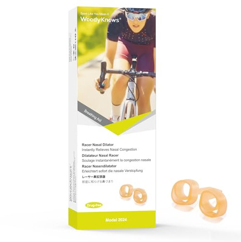 WoodyKnows Racer Nasendilatatoren|Sport-Atemhilfe|Weiche athletische Nasenöffnungen|Übungstraining Besser atmen|Sofortige Verbesserung des Luftstroms|Alternative zum Nasenstreifen(Probe-Pack XS/S/M/L)