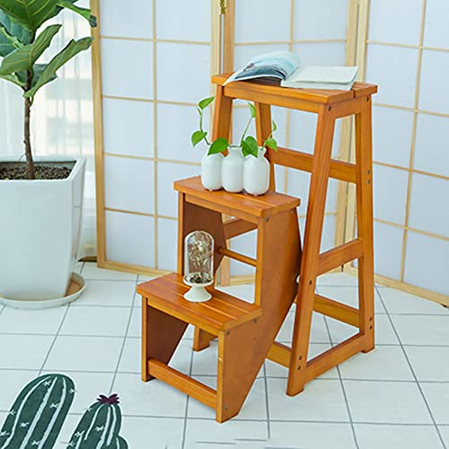 XCHSXYL Tabouret d'escalade d'intérieur, escabeau en Bois, Tabouret Pliable, escalier Multifonctionnel, bibliothèque à Domicile, escabeau Portable, étagère à Fleurs, Chaussures