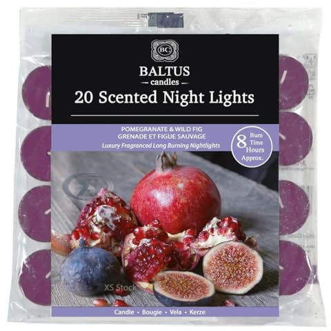 Tea Light Scented Candles 20pcs Pomegranate & Wild Fig Tealight 8hr Burn Time