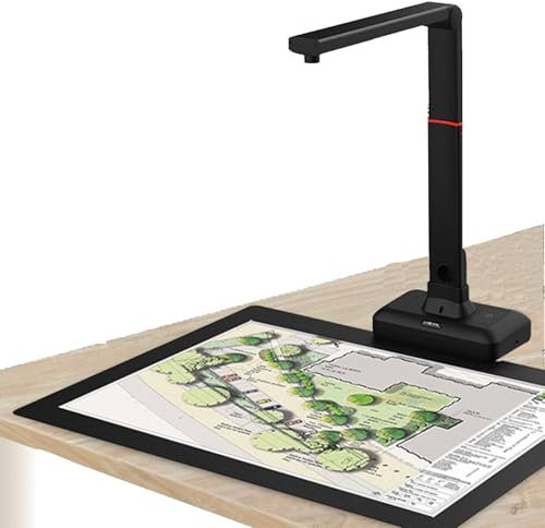 23MP dokumentskanner, hopfällbar A2-skanner, justerbar höjd, bärbar skanner med OCR, USB-bokskanner