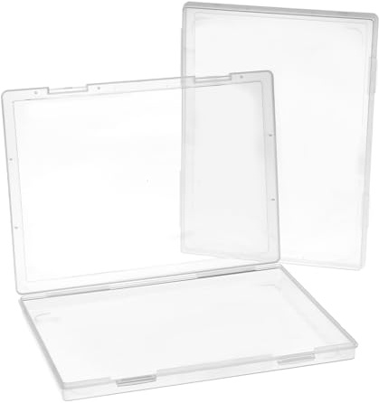 Zuxbolf 2 Pz Scatola per File Trasparente Portariviste A4,Scatola Archivio A4 Plastica per Documenti,Trasparenti Contenitori per Archivio per Riviste, Quaderni, Foto e Opere d'Arte