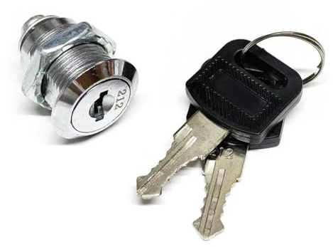 Drawer Cam Lock 2 Keys 5 Tail Pieces Mailbox File Cabinet Tool Box Locker Lock Furniture Hardware HJ06 1Pcs(Key Different 30mm)