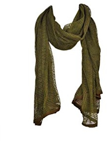 Miltec - Sciarpa a Rete Verde Oliva, 190 x 90 cm, Unisex, Taglia Unica