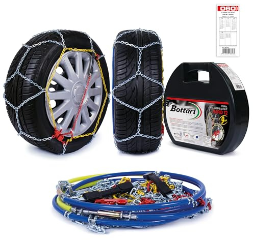 Bottari 18816N Rapid T2 Catene da neve a rombo, Omologate TUV e GS Onorm, Misura 060, 9 mm
