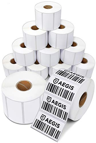 Aegis Adhesives - 2.25 X 1.25 Direct Thermal Labels (12000 Count, 12 Rolls) - UPC Barcode Stickers, Shipping Labels, FNSKU SKU Stickers - Compatible with Zebra and Rollo Printers