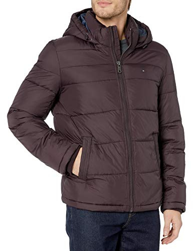 Tommy Hilfiger Herren Down Alternative Hooded Puffer Jacket (Standard and Big & Tall) Daunenalternative Oberbekleidung, Port, XL