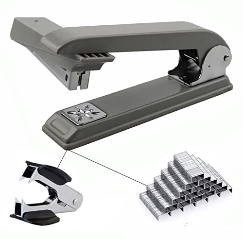 KuTi Kai 360° Swivel Stapler with 2000 Pieces Staples and Staple Remover,Specialized for Booklet brochures,Newspapers, leaflets, Price Lists stapling etc (Gray)