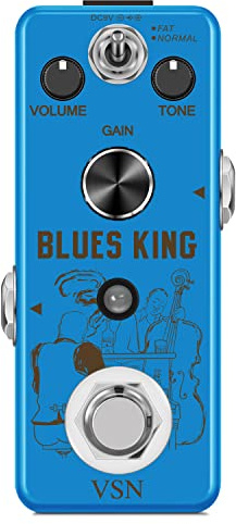 VSN Bluesy Overdrive Guitar Pedal,Blues Driver Distortion Vintage Overdrive Effect Warm/Hot 2 Modes for Mini Size True Bypass