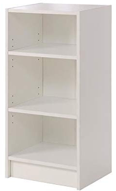 Timber Art Design UK 3 Tier Bookcase Storage Open Floor Mount Industrial Rack Display Shelving Organiser Cubes Unit For Living Room, Office, Study Room Furniture, White - W40 x H80 x D30cm
