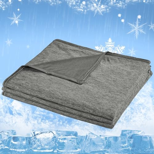 CHOSHOME Manta Verano de Frescura 130x150CM con Fibra de Enfriamiento ARC-Chill 0.45, Mantas de Verano livianas de Doble Cara para Personas Que Duermen Calientes, Manta Enfriamiento Dormir Azul