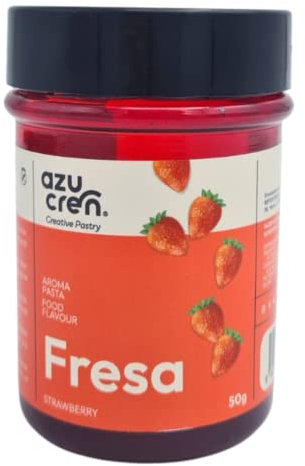 Azucren, Aroma de Fresa en Pasta, Concentrado para Aromatizar y Potenciar Bizcochos, Cupcakes, Galletas, y Todos los Postres, 50 Gr
