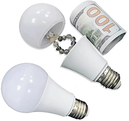 Coffre-fort de dérivation d'ampoule, cachettes pour cacher de l'argent, cachettes pour les objets de valeur, coffre-fort caché dans une vue claire et secrète, boîte de rangement réaliste pour ampoule