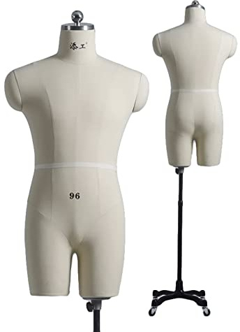 Sewing Dress Forms & Mannequins Male, Plus Size Fully Pinnable Mannequin for Sewing Men's Clothes Pants Trouser, Tailor Dressmakers Dummy with Stand, Adult Full Size ( Color : White , Size : XXXL-110