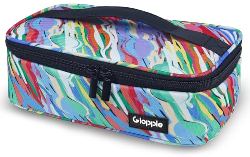 Gloppie Nevera Pequeña Bolsa Térmica Porta Alimentos Bolsa Impermeable Aislante Termico Neveras Portatiles Bolsa Playa Niña Accesorios, Acuarela Refrigeradoras Portátiles para de Trabajo, Negro