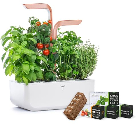 Véritable® Smart (édition White Copper) - Potager d’Intérieur Fabriqué en France – Jardin Autonome Intelligent avec sa Technologie Adapt’ Light - Livré avec 4 Lingots®