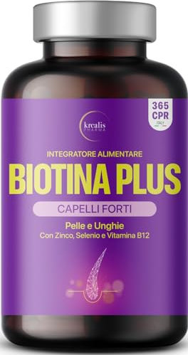 Integratori Per Capelli, Biotina, Cheratina e Zinco (200Cpr a Tripla Azione) Biotina Capelli, Pelle e Unghie Arricchita Con Selenio, Vitamina B12, Vitamine Per Capelli, Forti e Sani