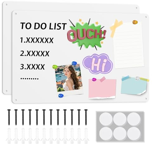ALANGDUO Tableau Magnétique Mural, Plaque Aimantee pour Magnets, Tableau Effaçable en Acier, Idéal pour Aimants et Notes, Tableau Mural, pour Bureau, Cuisine, 42 x 30 cm, Blanc