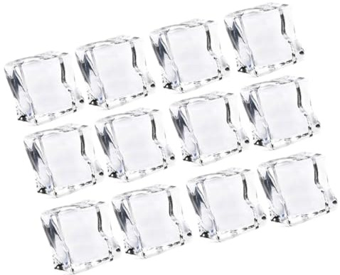 Hemobllo Faux Glaçons pour Décoration Légèrement Irréguliers 30mm 48 Pièces en Acrylique Transparent et Remplissage de Vase, pour Boutique de Gâteaux