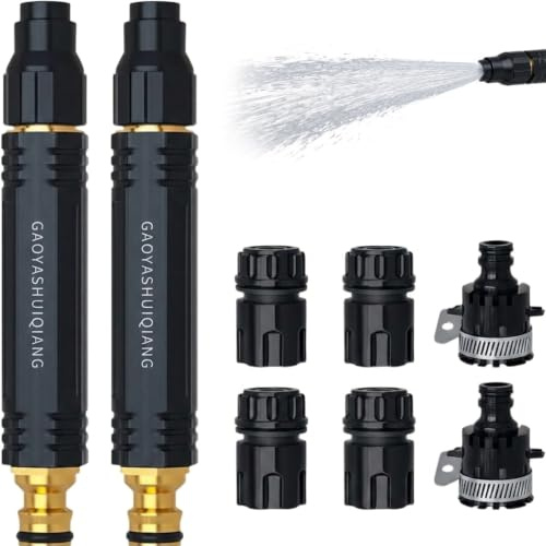 8 Pièces Buse Haute Pression pour Tuyau Arrosage avec Raccord Universel | Pistolet Arrosage Haute Pression avec Adaptateurs Universels pour Jardin Nettoyage