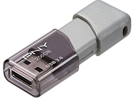 PNY 256GB Turbo Attache 3 USB 3.0 Flash Drive,Grey (Pack of 1)