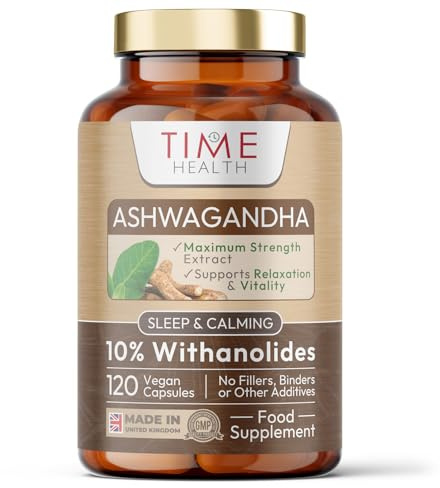 Ashwagandha - 10% Withanolides - HIGH Strength - Maximum Benefits - UK Manufactured - Zero Additives - Pullulan (120 Capsules)