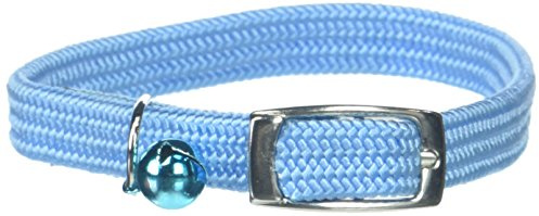 OmniPet Kool Kat Elastic Cat Safety Collar with Bell, Light Blue, 10