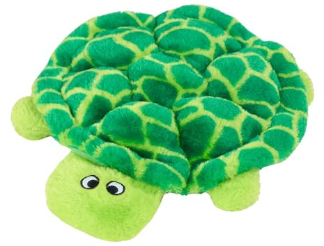 ZippyPaws Squeakie Crawler- No Stuffing Dog Toy to Keep Them Busy, For Small, Medium, & Large Dogs, Squeaky Pet Toy for Boredom, Unstuffed Chew Toy, Soft Plush Puppy Products, SlowPoke the Turtle- 10