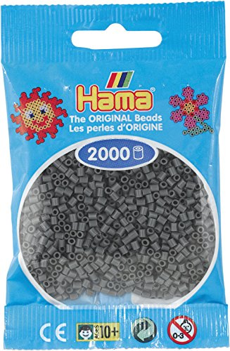 Hama - 501-71 - Hobbies - Pack of 2000 Iron On Beads - Mini Size - Dark Grey